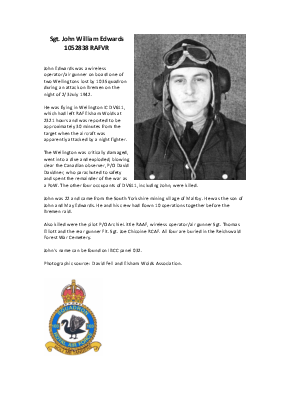 A preview of a PDF biography for Edwards, John William